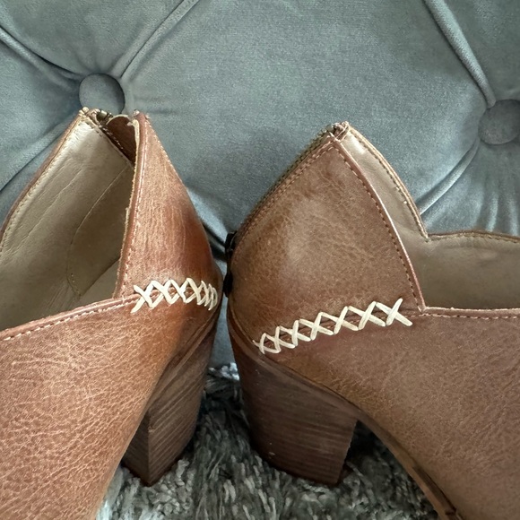 SOLD - Leather Booties - brown/cognac in color - Picture 5 of 7